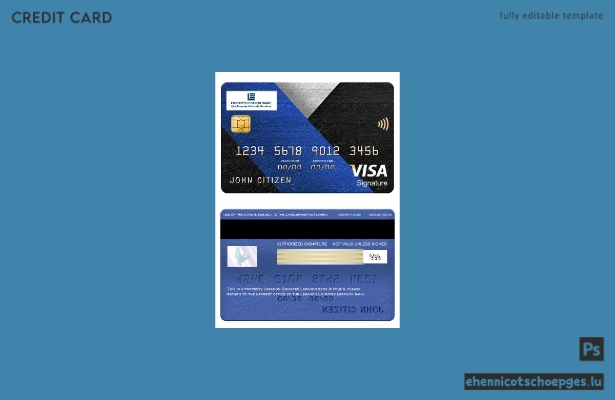 Beispielvorschau einer Visa-Signaturkarte der Emirates Lebanon Bank